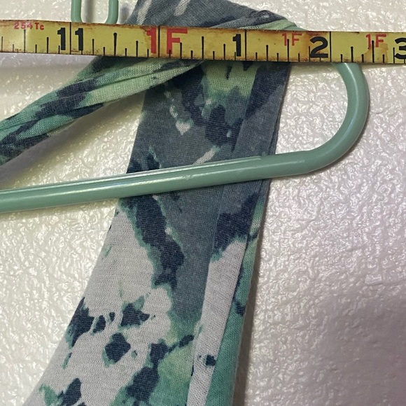 Mudd Maxi Sun Dress Boho Beach V-neck Halter Back Stretch High Waist L Green VTG - Picture 9 of 12